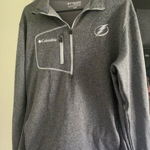 Columbia Gray Zip Up Sweater with Mock Neck